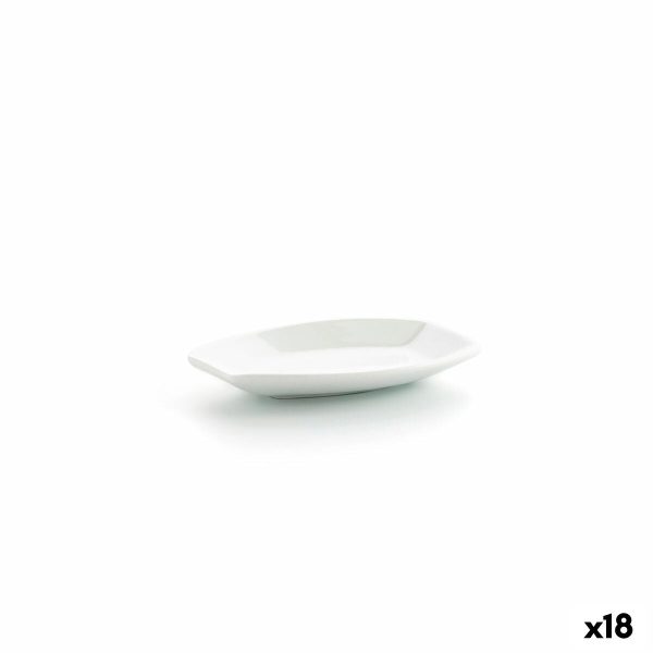 Snack tray Ariane Alaska White Ceramic Oval 10 x 7,4 x 1,5 cm 9,6 x 5,9 cm (18 Units) on Sale