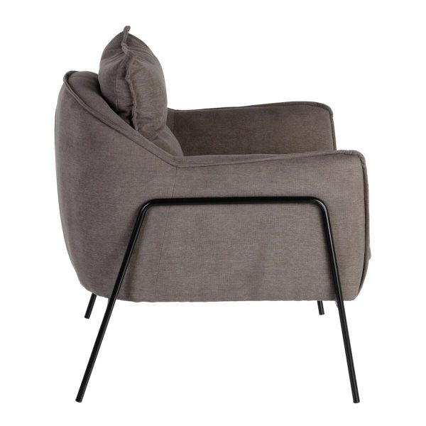 Armchair 76,5 x 70 x 74 cm Synthetic Fabric Metal Dark grey Supply