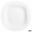 Flat plate Luminarc Carine White Glass (Ø 26 cm) (24 Units) For Sale