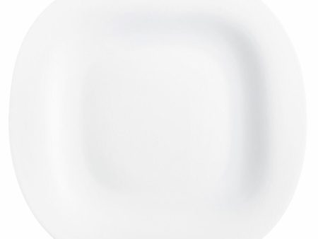 Flat plate Luminarc Carine White Glass (Ø 26 cm) (24 Units) For Sale