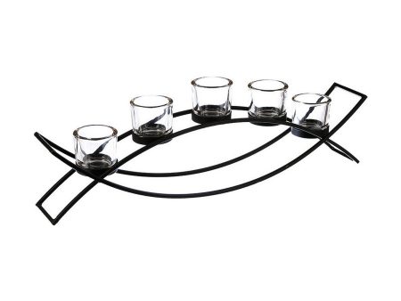 Candleholder Atmosphera Tealight Metal (55 x 13,5 x 9 cm) Online now