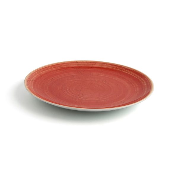 Flat plate Ariane Terra Ceramic Red (Ø 29 cm) (6 Units) Hot on Sale