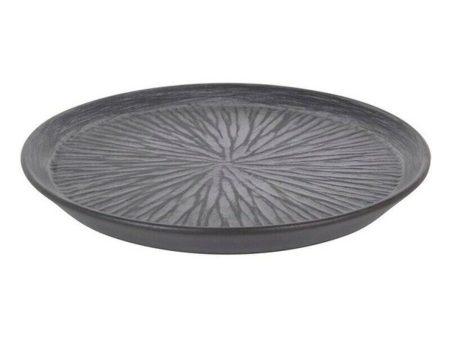 Flat plate Stoneware Lotus Porcelain Black (ø 23 x 2,5 cm) Fashion