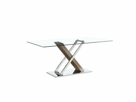 Dining Table DKD Home Decor 180 x 100 x 78 cm Silver Brown Steel Dark brown MDF Wood Online now