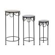 Set of 3 tables DKD Home Decor Blue Metal (Refurbished D) Hot on Sale