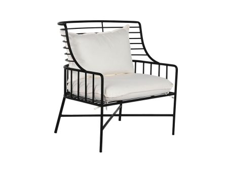 Armchair Home ESPRIT White Black Metal 70 x 68 x 79 cm Online Hot Sale