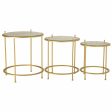 Set of 3 tables Alexandra House Living Gold 53 x 60 x 53 cm on Sale