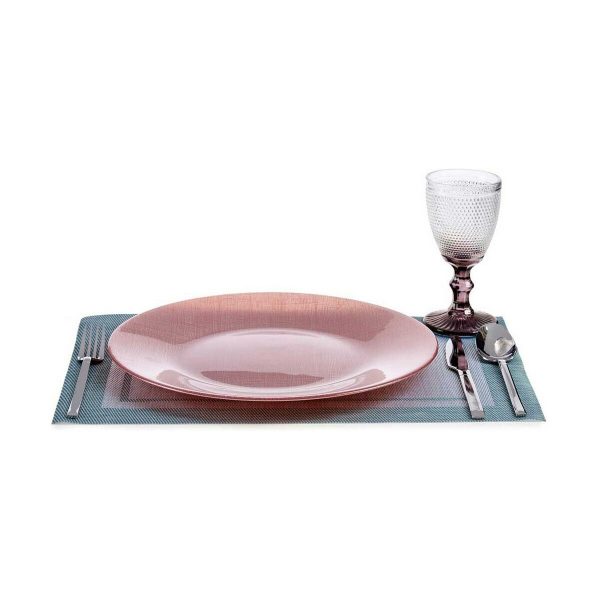 Flat plate Pink Glass (32,5 x 2 x 32,5 cm) (6 Units) Online now