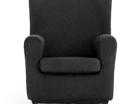 Wingback chair cover Eysa ULISES Dark grey 80 x 100 x 90 cm Online now