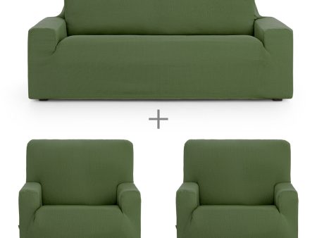 Sofa cover set Eysa ULISES Green 3 Pieces Online Sale