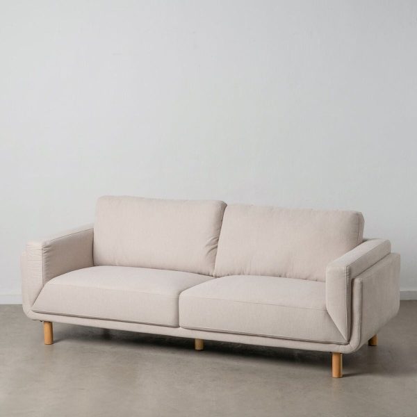 3-Seater Sofa Beige 216 x 90 x 82 cm Online Sale