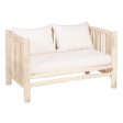 2-Seater Sofa AKAR 131 x 80 x 77,5 cm Natural Teak Fashion