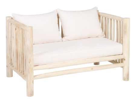 2-Seater Sofa AKAR 131 x 80 x 77,5 cm Natural Teak Fashion