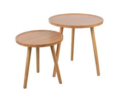 Tables set Romimex Natural Wood 2 Pieces Online now