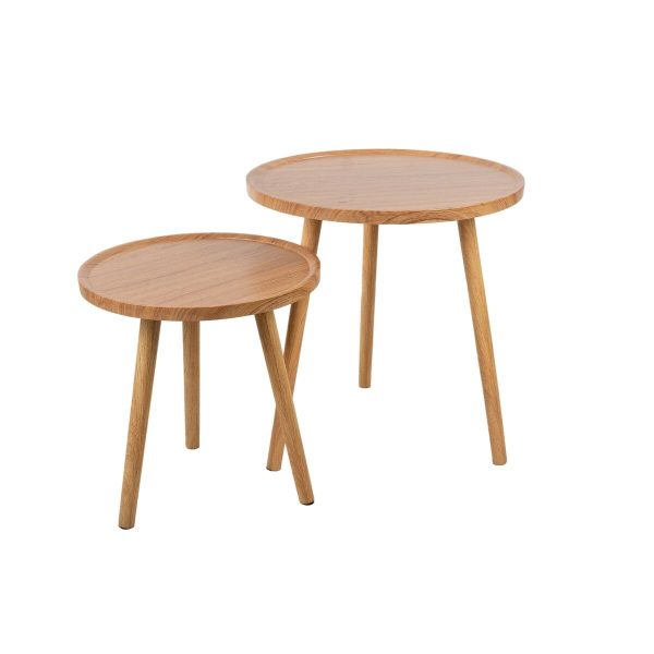 Tables set Romimex Natural Wood 2 Pieces Online now