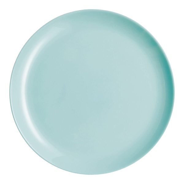 Flat plate Luminarc Diwali Turquoise Glass (25 cm) (24 Units) For Cheap