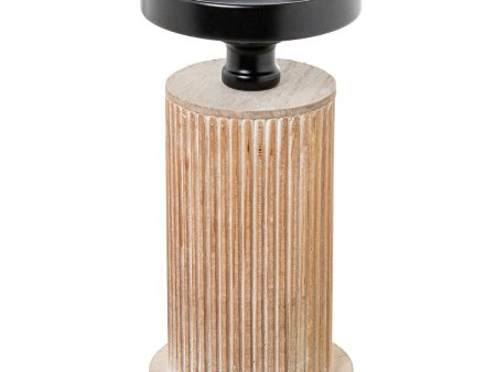 Candleholder Alexandra House Living Brown Black Wood 11 x 23 x 11 cm Cheap