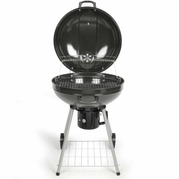 Coal Barbecue with Cover and Wheels Livoo DOC270 Black Metal Circular Cheap