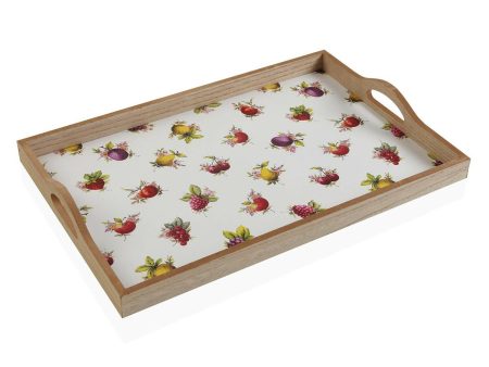 Snack tray Versa Strawberry MDF Wood (30 x 5 x 45 cm) Discount