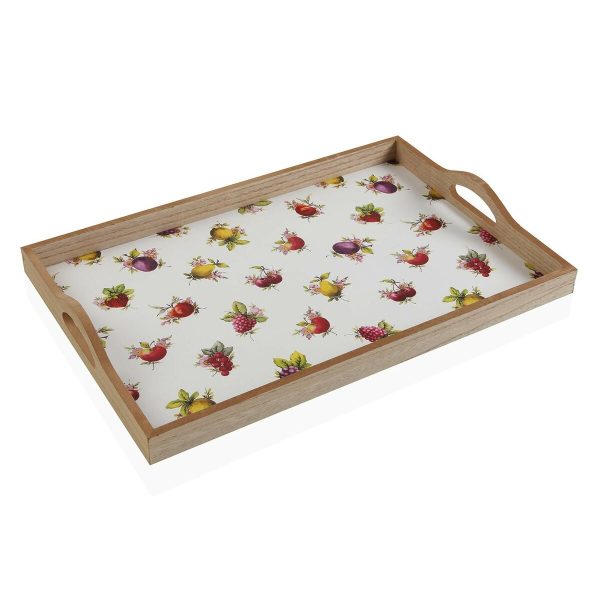 Snack tray Versa Strawberry MDF Wood (30 x 5 x 45 cm) Discount