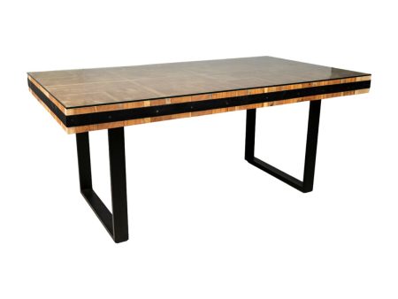 Table Romimex Black Natural Recycled Wood 180 x 77 x 100 cm Supply