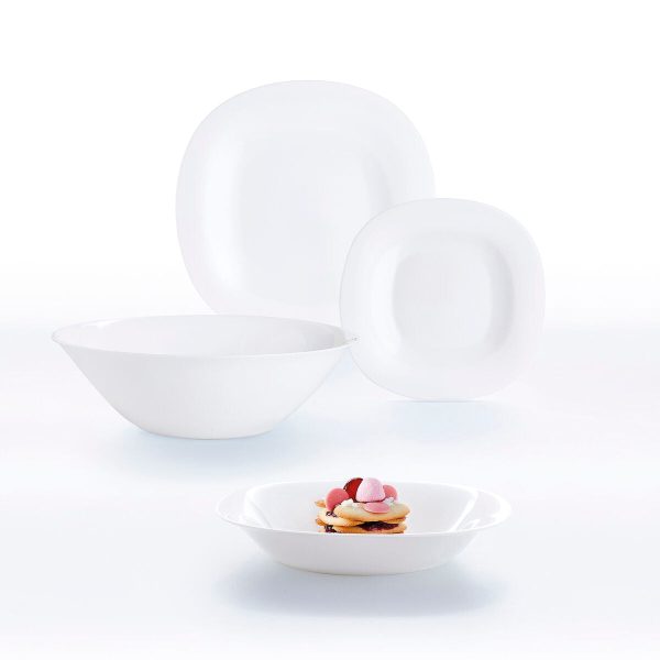 Deep Plate Luminarc Carine White Glass (Ø 23,5 cm) (24 Units) For Discount