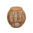 Side table Romimex Natural Metal Rattan 45 x 50 x 45 cm Fashion