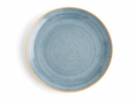 Flat Plate Ariane Terra Blue Ceramic Ø 21 cm (12 Units) Online Hot Sale