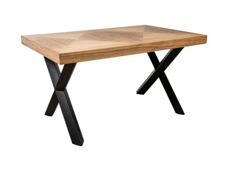 Table Romimex Black Natural Acacia 140 x 77 x 90 cm Hot on Sale