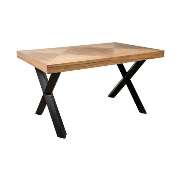 Table Romimex Black Natural Acacia 140 x 77 x 90 cm Hot on Sale