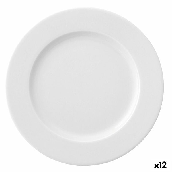 Flat Plate Ariane Prime White Ceramic Ø 17 cm (12 Units) Sale