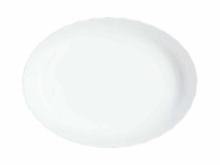 Serving Platter Luminarc Trianon Oval White Glass 31 x 24 cm (6 Units) For Sale