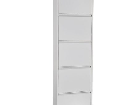 Shoe Rack Alexandra House Living White 50 x 170 x 15 cm 5 drawers For Cheap