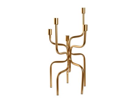 Candle Holder Home ESPRIT Golden Metal 25 x 25 x 51 cm Online Hot Sale