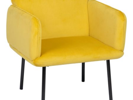 Armchair Yellow Black 100 % polyester 76 x 64 x 77 cm Online