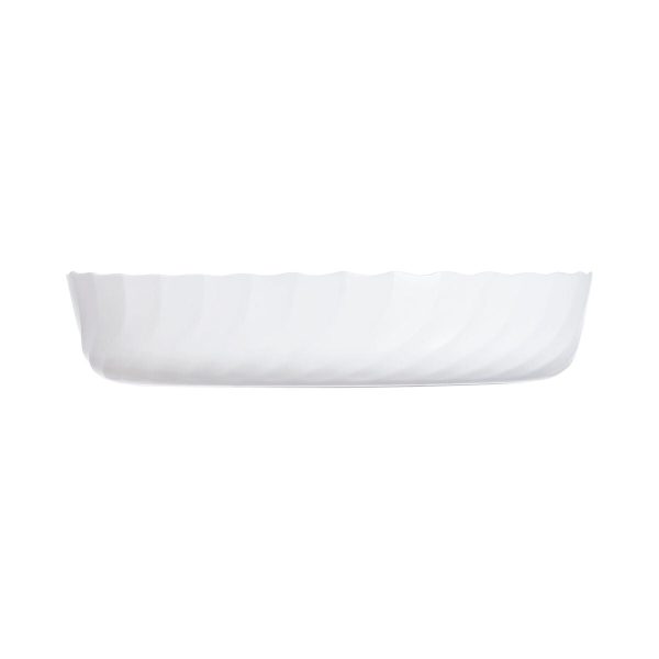 Serving Platter Luminarc Trianon Oval White Glass 31 x 24 cm (6 Units) For Sale