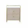 Side table DKD Home Decor Beige Golden Metal Crystal 60 x 35 x 75 cm Online Sale