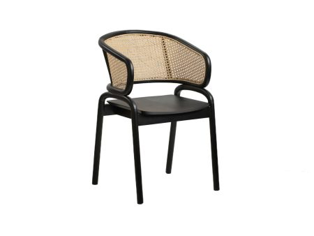 Armchair Romimex Black Natural Rattan Teak 58 x 78 x 56 cm Online Sale