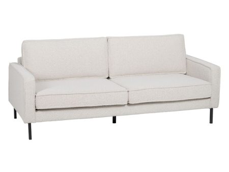 3-Seater Sofa 213 x 87 x 90 cm White Metal Online Hot Sale