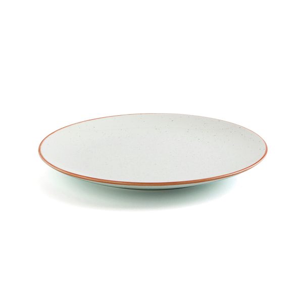 Flat plate Ariane Terra Ceramic Beige (24 cm) (6 Units) Discount