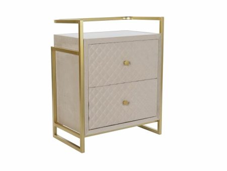 Side table DKD Home Decor Beige Golden Metal Crystal 60 x 35 x 75 cm Online Sale