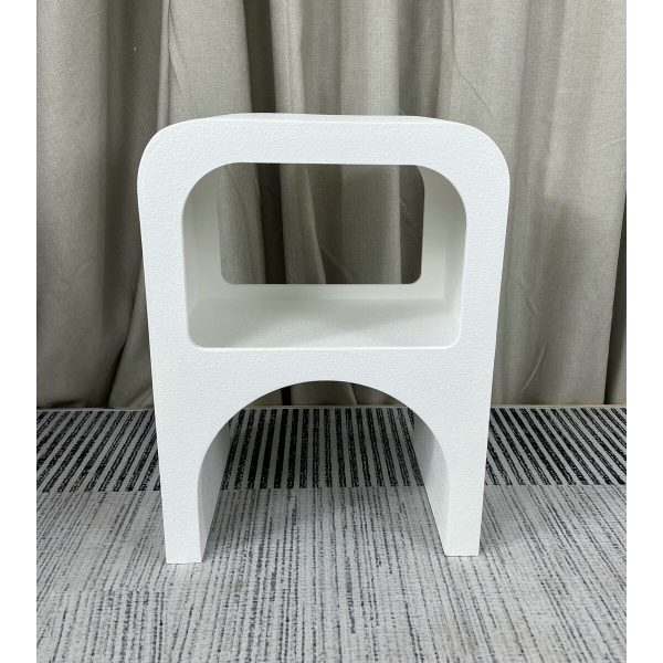 Side table Romimex White MDF Wood 41 x 56 x 30 cm Online now