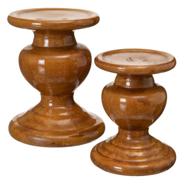 Candleholder Caramel Ceramic 11,5 x 11,5 x 13,5 cm Hot on Sale