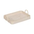 Tray White Bamboo Rattan 45 x 34 x 13 cm (2 Units) Sale