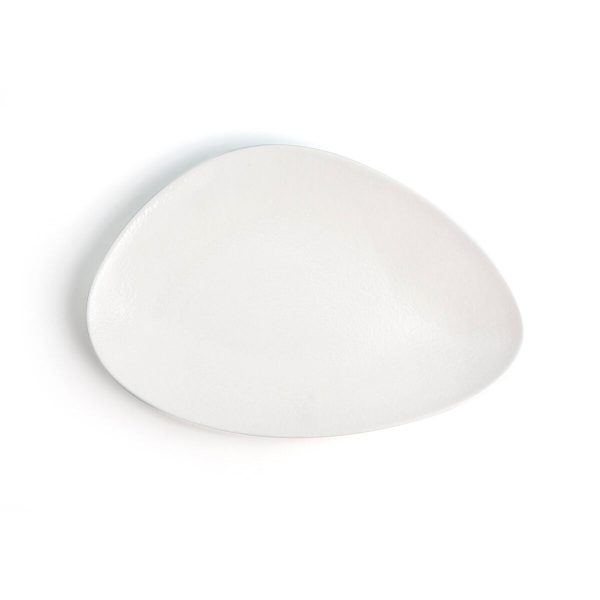 Flat plate Ariane Antracita Triangular Ceramic White (Ø 29 cm) (6 Units) Sale