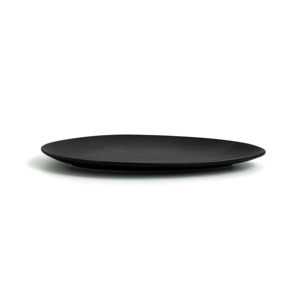 Flat plate Ariane Antracita Triangular Ceramic Black Ø 21 cm (12 Units) Supply