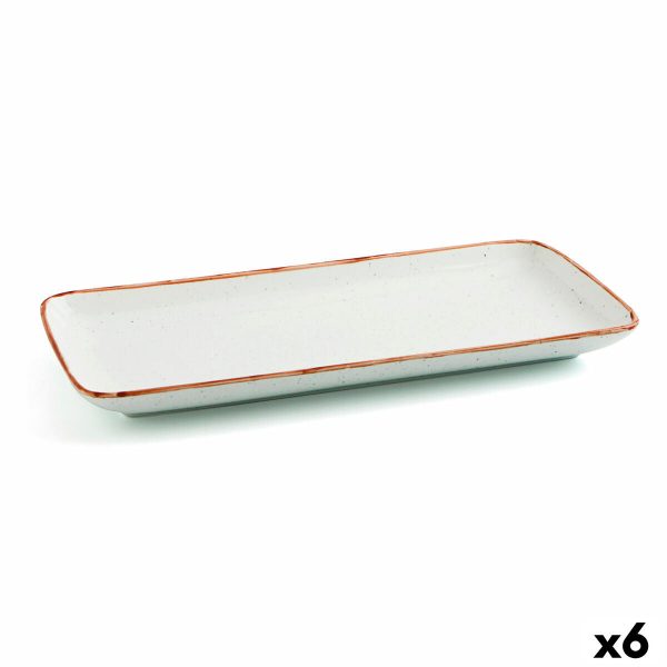 Serving Platter Ariane Terra Rectangular Ceramic Beige (28 x 14 cm) (6 Units) Online Sale