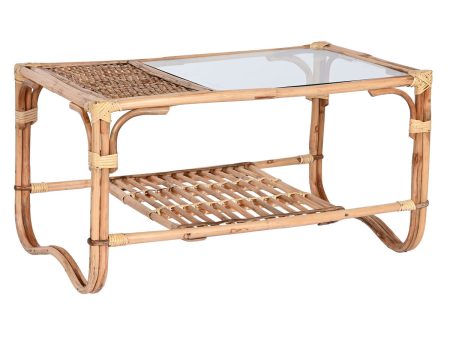 Centre Table Home ESPRIT Natural Bamboo Rattan 76 x 46 x 40 cm Hot on Sale