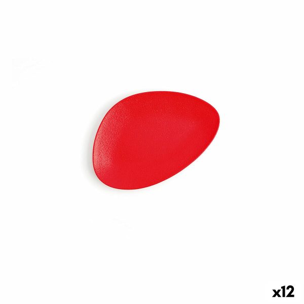 Flat plate Ariane Antracita Triangular Ceramic Red (Ø 21 cm) (12 Units) Cheap