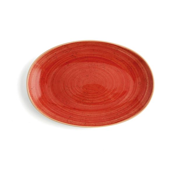 Serving Platter Ariane Terra Oval Ceramic Red (Ø 32 cm) (6 Units) For Cheap